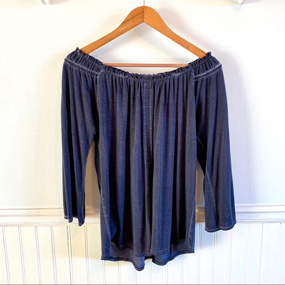 CROSBY Mineral Wash Off the Shoulder Long Sleeve